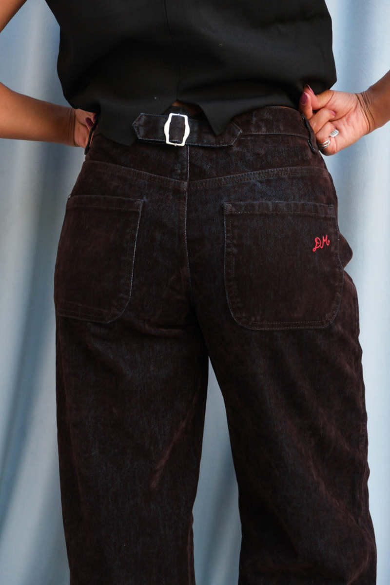 DAMSON MADDER Drew Flocked Jeans - Fig DAMSON MADDER Drew Flocked Jeans - Fig