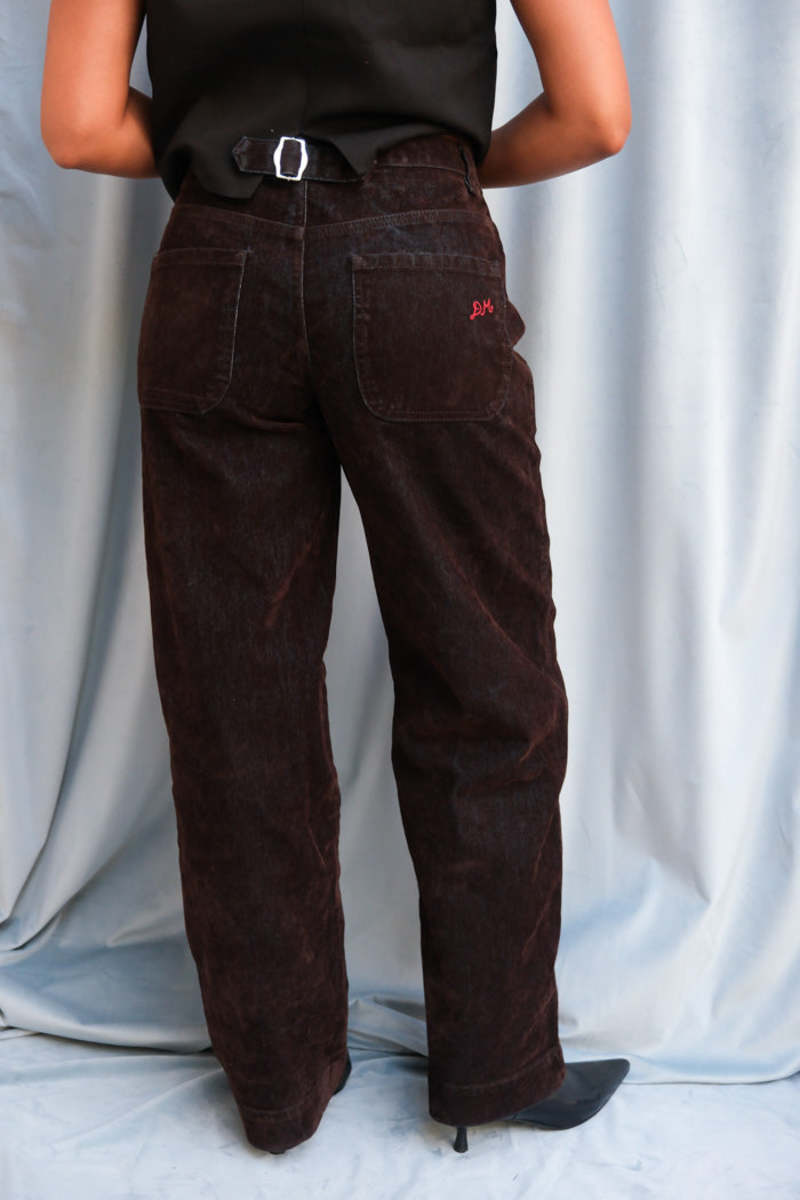 DAMSON MADDER Drew Flocked Jeans - Fig DAMSON MADDER Drew Flocked Jeans - Fig