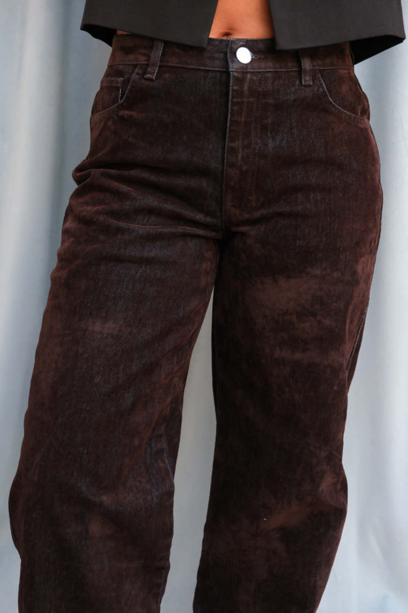 DAMSON MADDER Drew Flocked Jeans - Fig DAMSON MADDER Drew Flocked Jeans - Fig