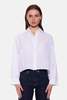 The Tile Club Gansett Poplin Crop Shirt White Sheer Shirt - Thumbnail 1