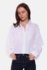 The Tile Club Gansett Poplin Crop Shirt White Sheer Shirt - Thumbnail 2