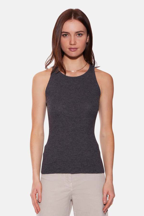 Tessa Cashmere Tank Charcoal