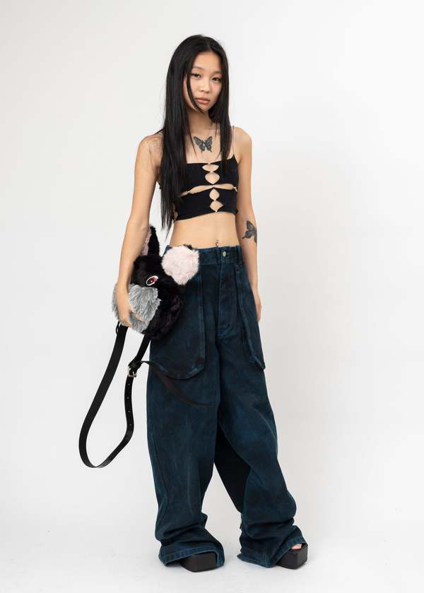 Kidill Stained Duck Pants - Black and Blue