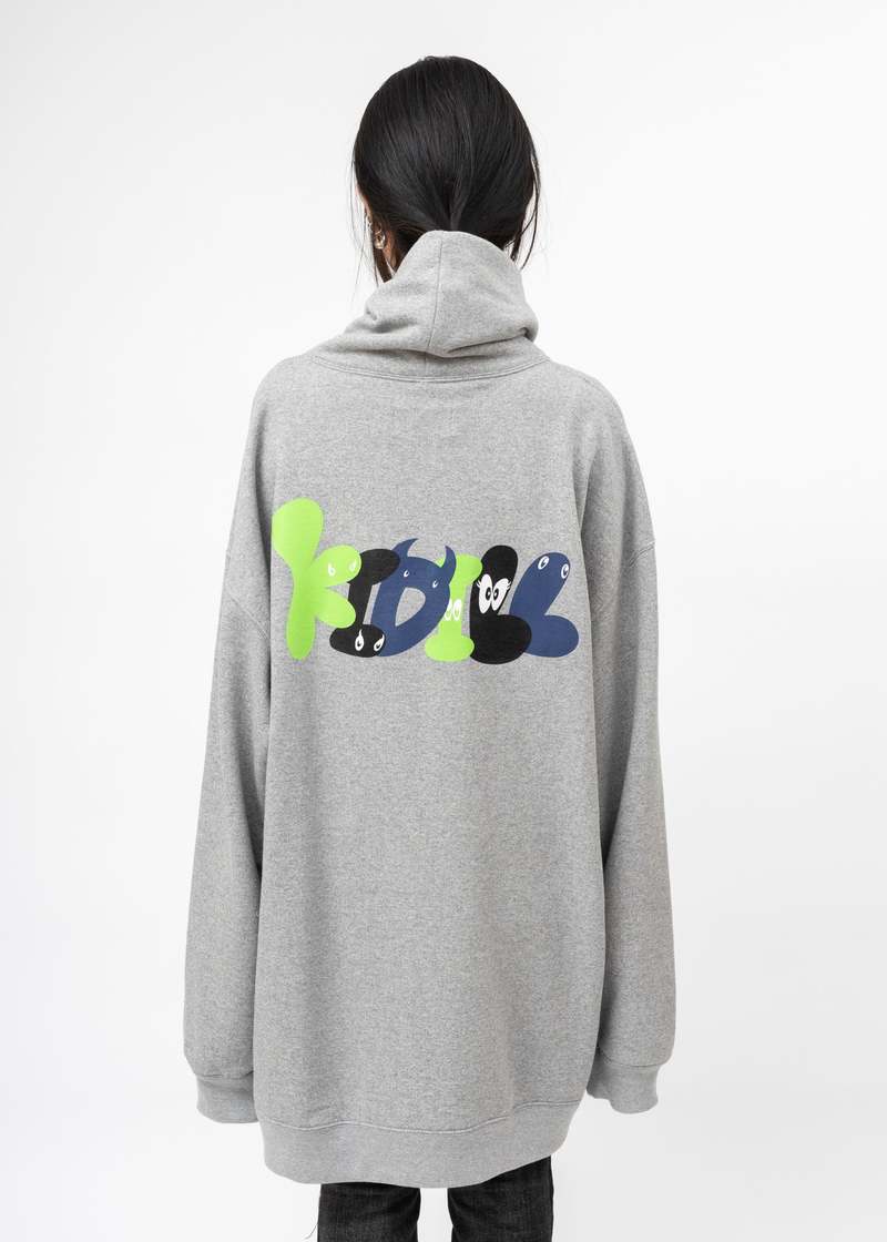 Kidill Punk Girl Raglan Pull-Over Sweatshirt - Gray