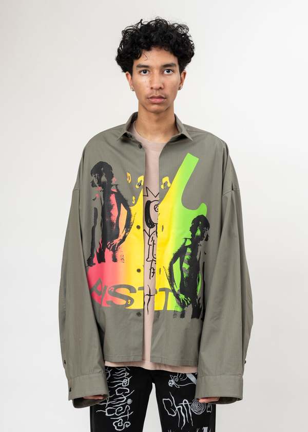 Kidill Seditionaries Round Collar Shirt - Gray