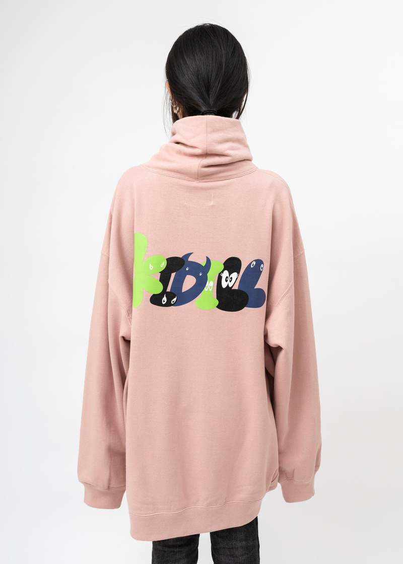 Kidill Punk Girl Raglan Pull-over Sweatshirt - Pink