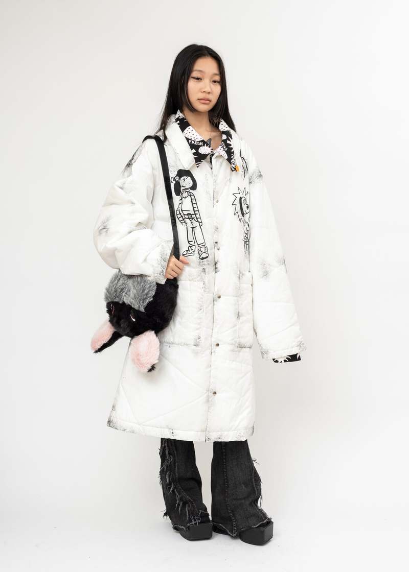 Kidill Fresh Quilted Oversized Coat - White