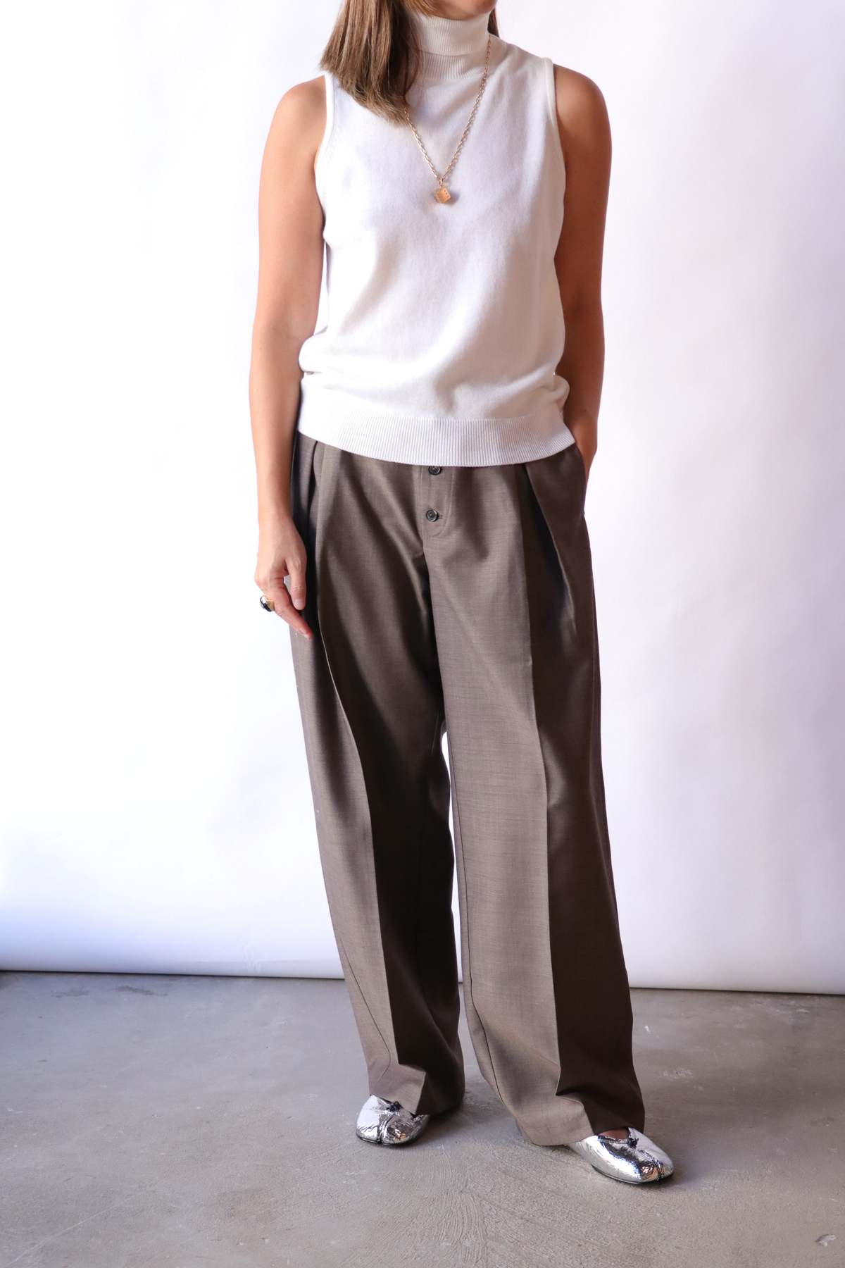 Cordera Tailoring Mohair Buttoned Pants - Image 2 of 5