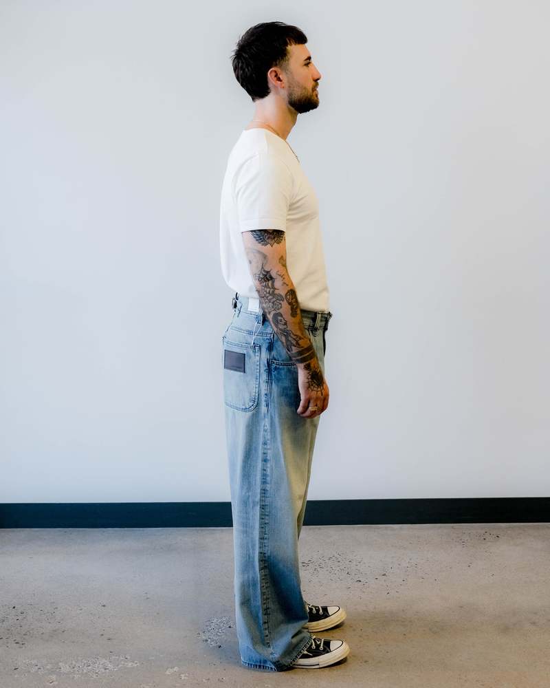 Sunflower Super Wide Cinch Mid Blue Vintage Jeans