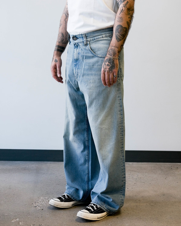 Sunflower Super Wide Cinch Mid Blue Vintage Jeans