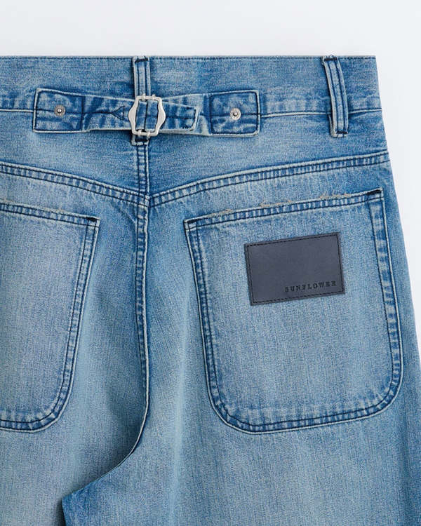 Sunflower Super Wide Cinch Mid Blue Vintage Jeans