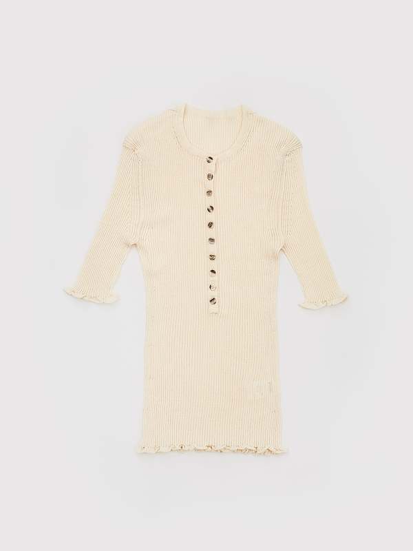 Rus Pane Top - Chalk