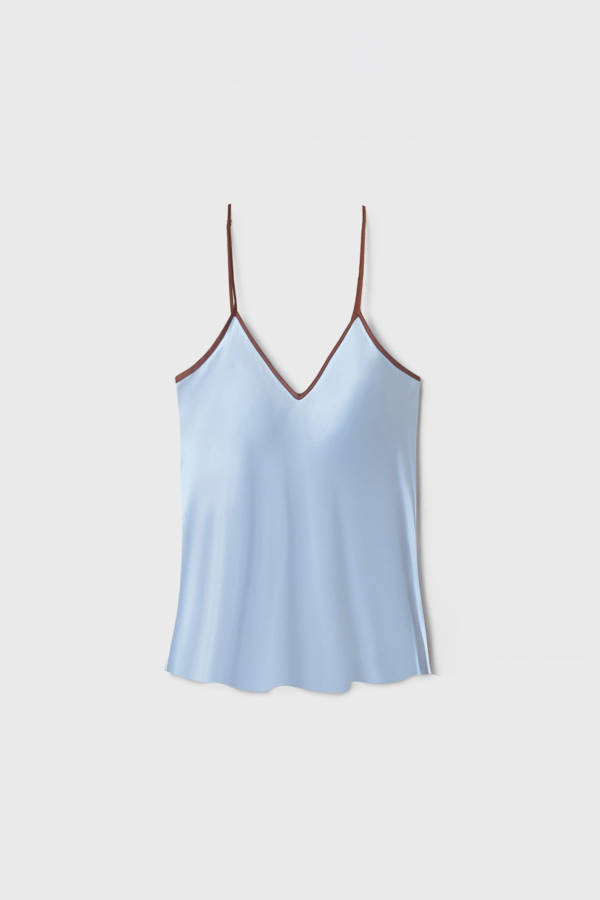 Silk Laundry Bias Cut Cami - Cornflower