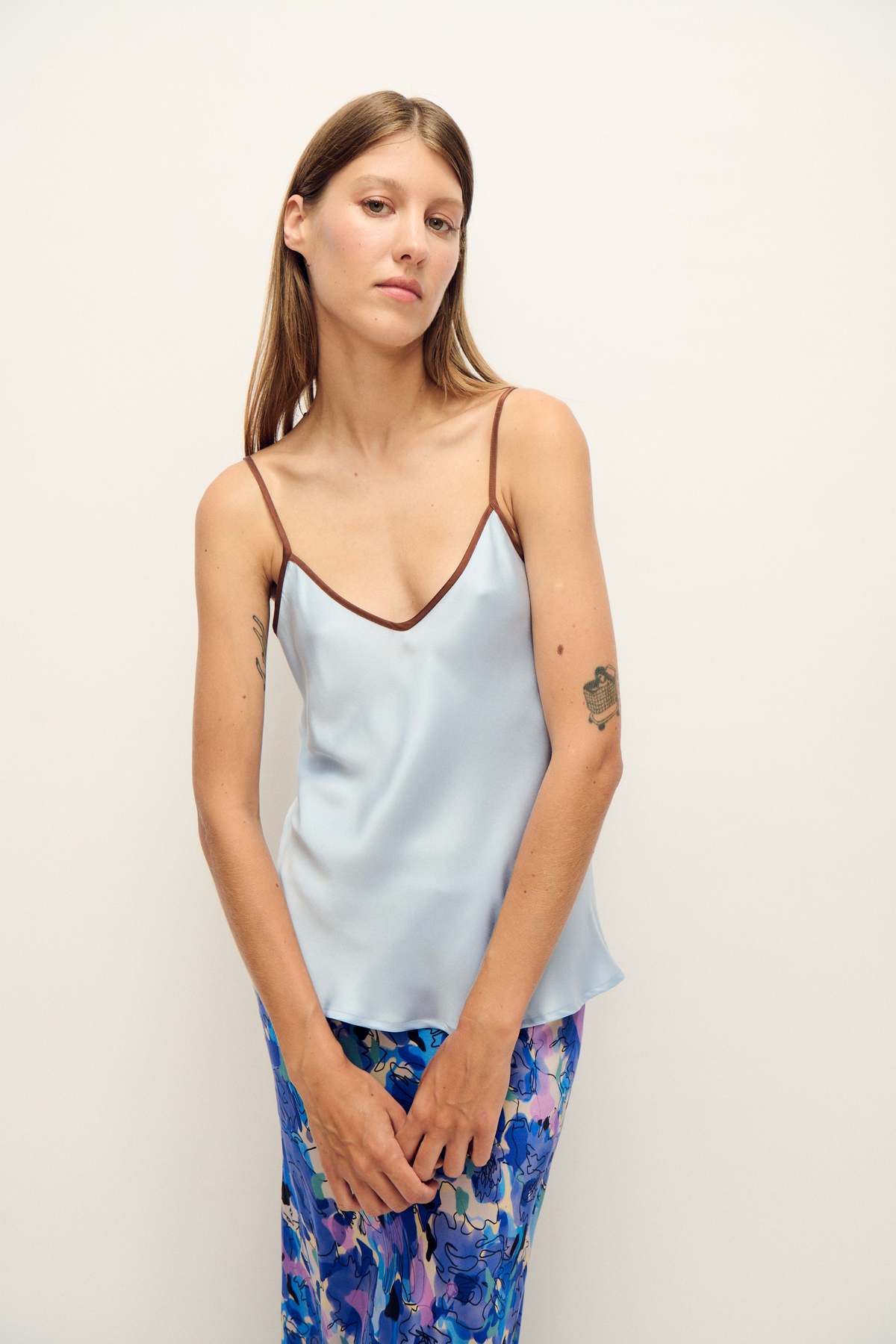 Silk Laundry Bias Cut Cami - Cornflower - Image 4 of 4