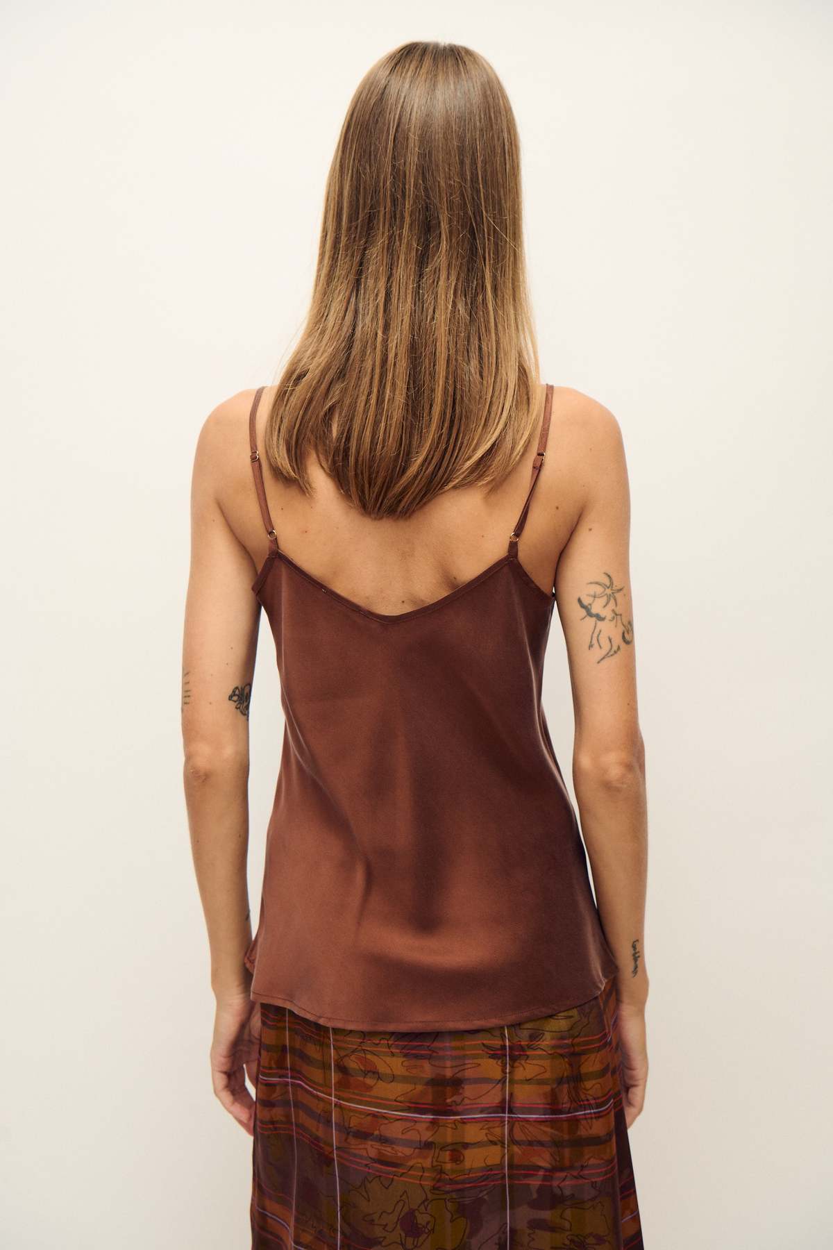 Silk Laundry Bias Cut Cami - Root - Image 4 of 4