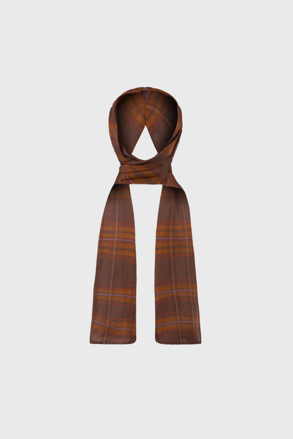 Silk Laundry Chiffon Hollywood Headscarf - Root Plaid