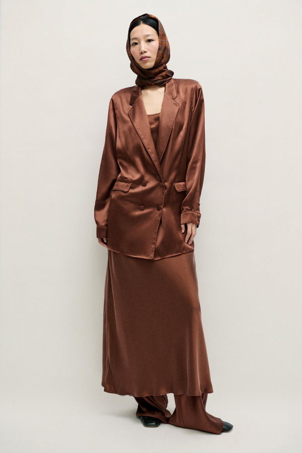 Silk Laundry Relaxed Blazer - Root