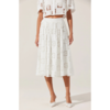 ASTR The Label Andolina Crochet Lace Midi Skirt - White - Thumbnail 1