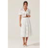 ASTR The Label Andolina Crochet Lace Midi Skirt - White - Thumbnail 3