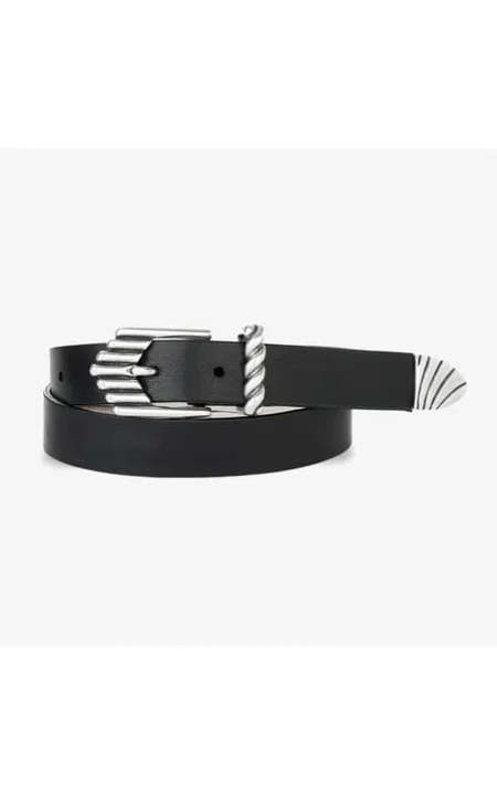 Our Legacy 2cm Flowers Belt - Black Leather | Garmentory