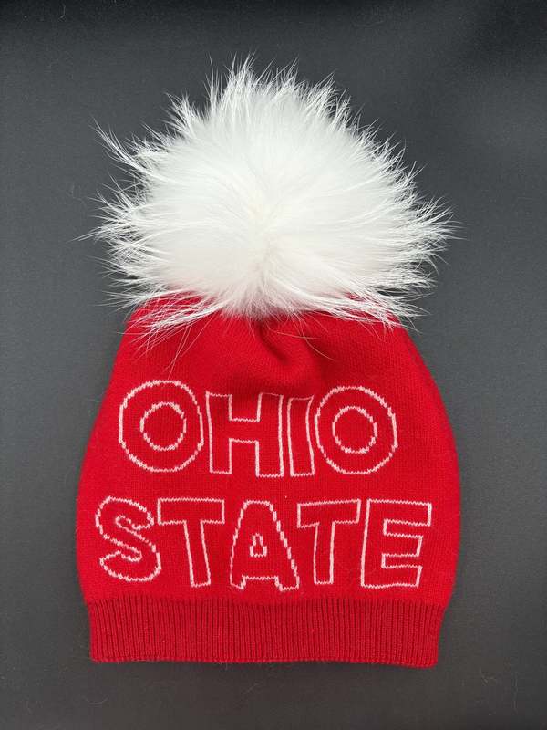 Linda Richards Ohio State Pom Pom Beanie - Red