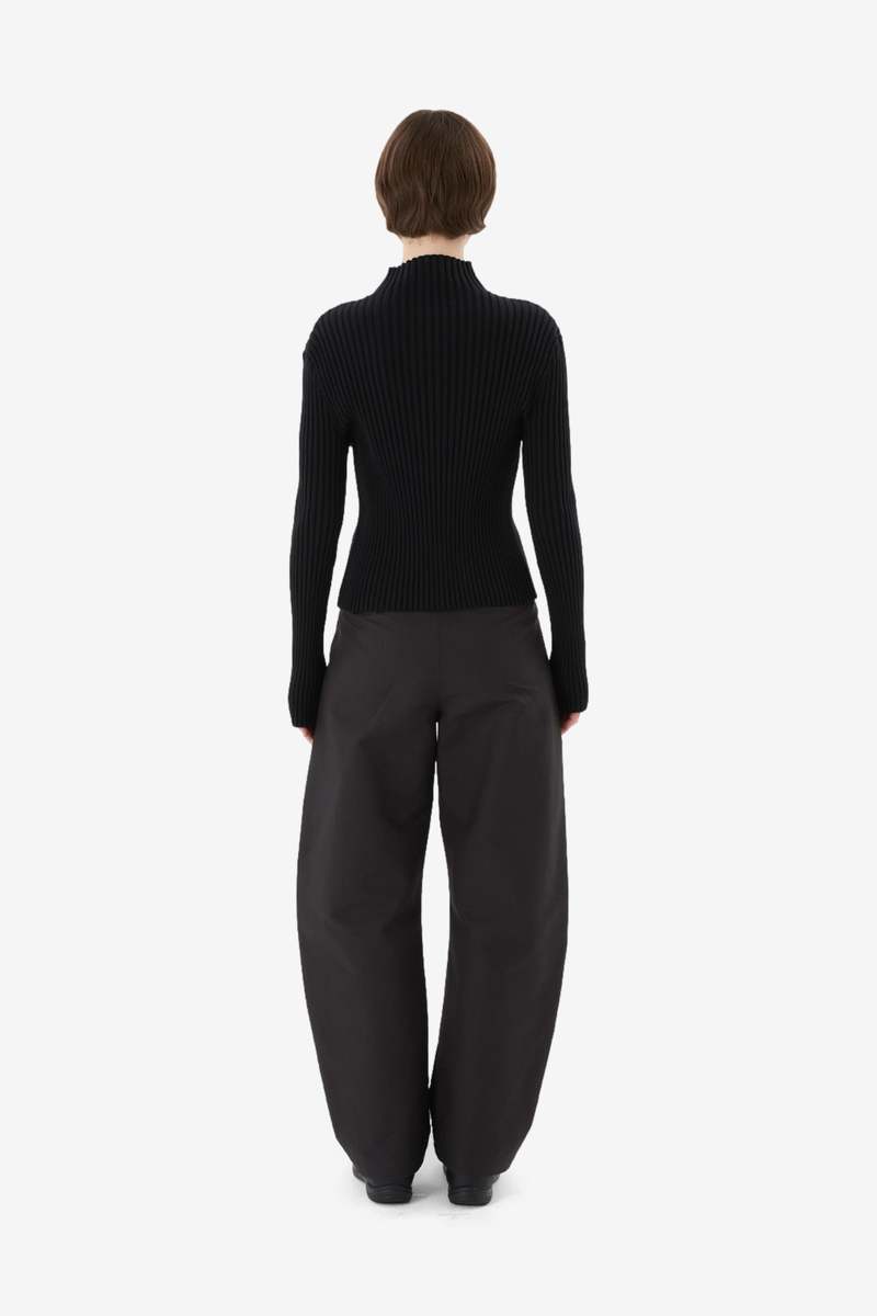 AMOMENTO Ribbed High Neck Zip Up | Garmentory