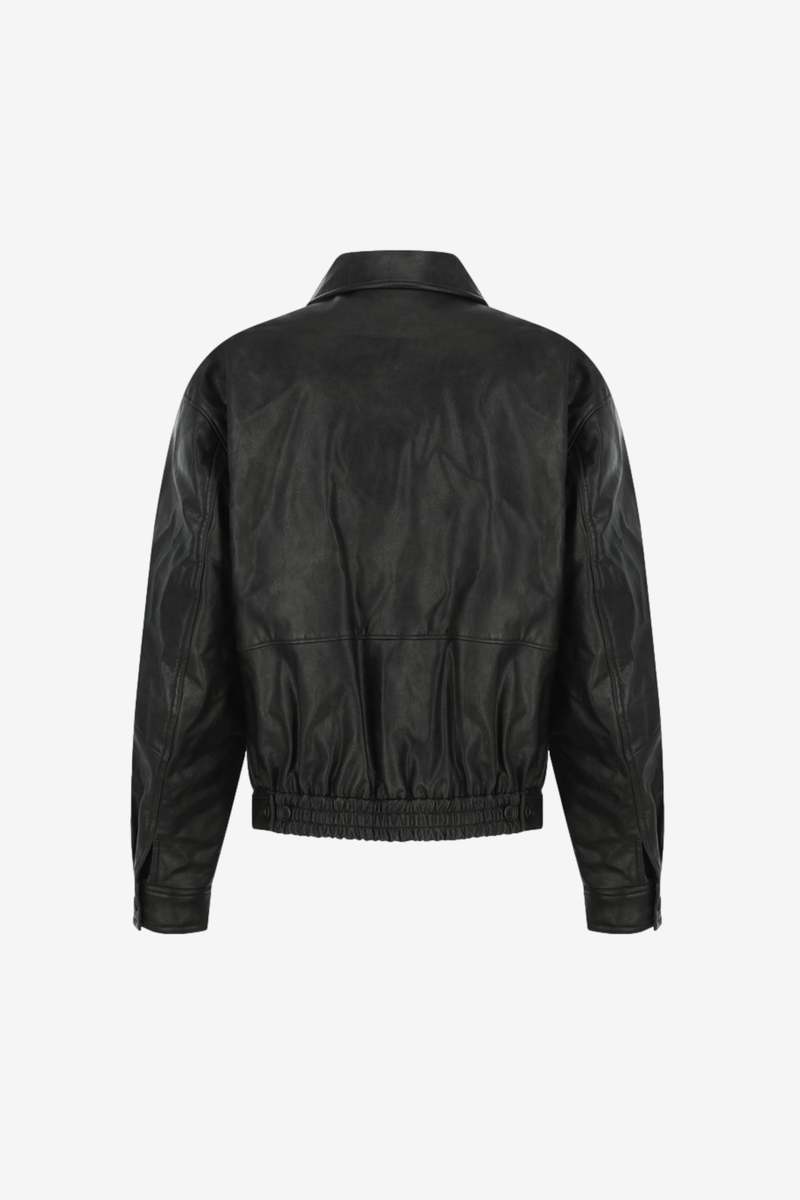 AMOMENTO Vegan Leather Blouson Jacket