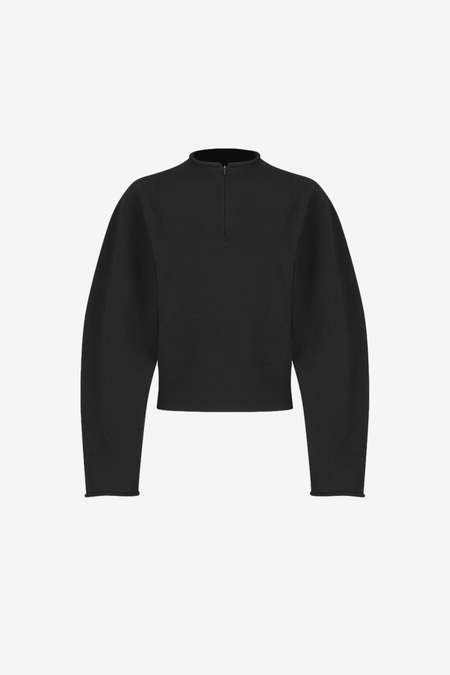 AMOMENTO Ribbed High Neck Zip Up | Garmentory