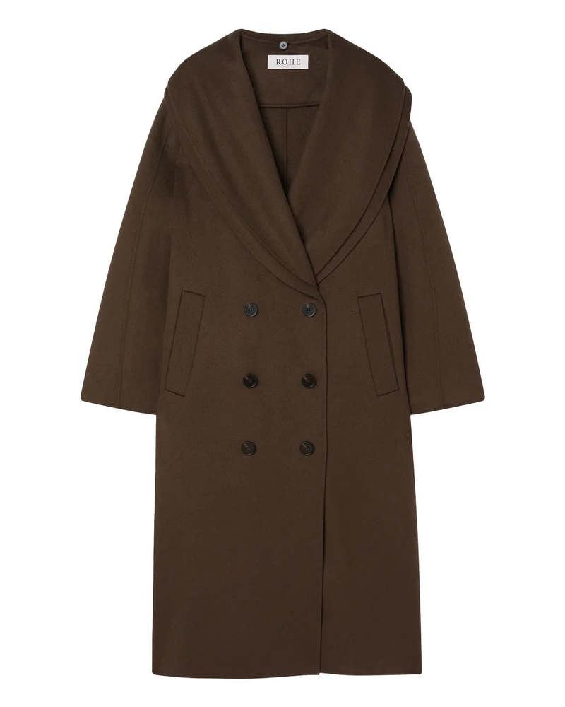 Rohe Signature Double-Faced Scarf Coat - Brown