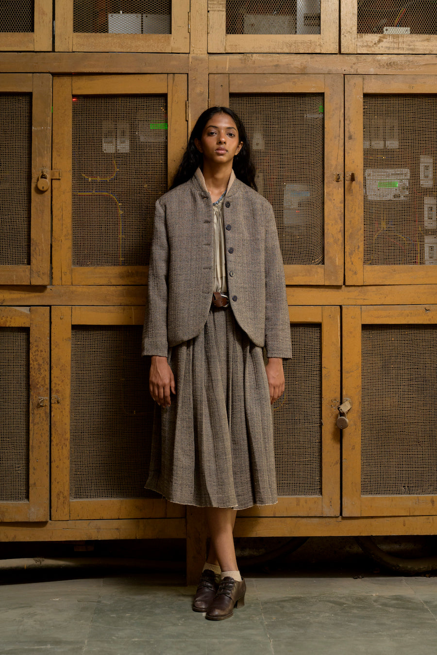 Runaway Bicycle Leo Short Wool Jacket in Herringbone Jacket