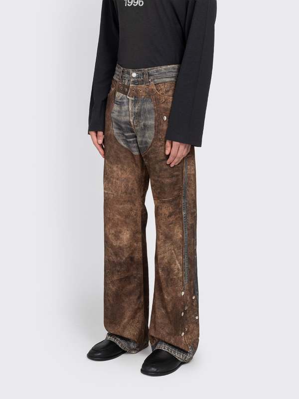 Acne Studios Printed Jeans - Blue/Brown | Garmentory
