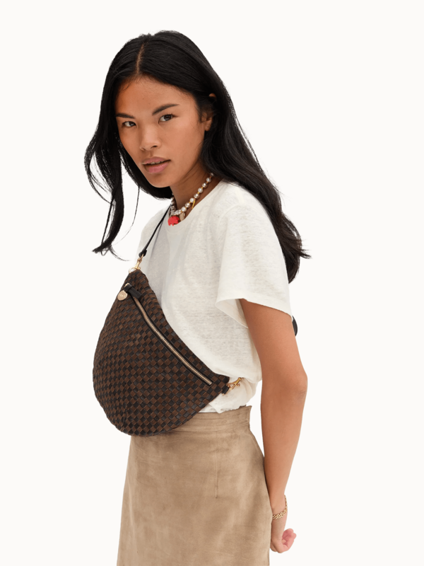Clare V. Grande Fanny Bag - Black/Chocolate