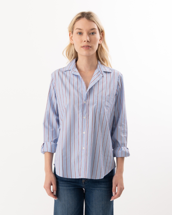 Frank & Eileen Eileen Relaxed Button-Up Shirt - Blue/Red/White Stripe