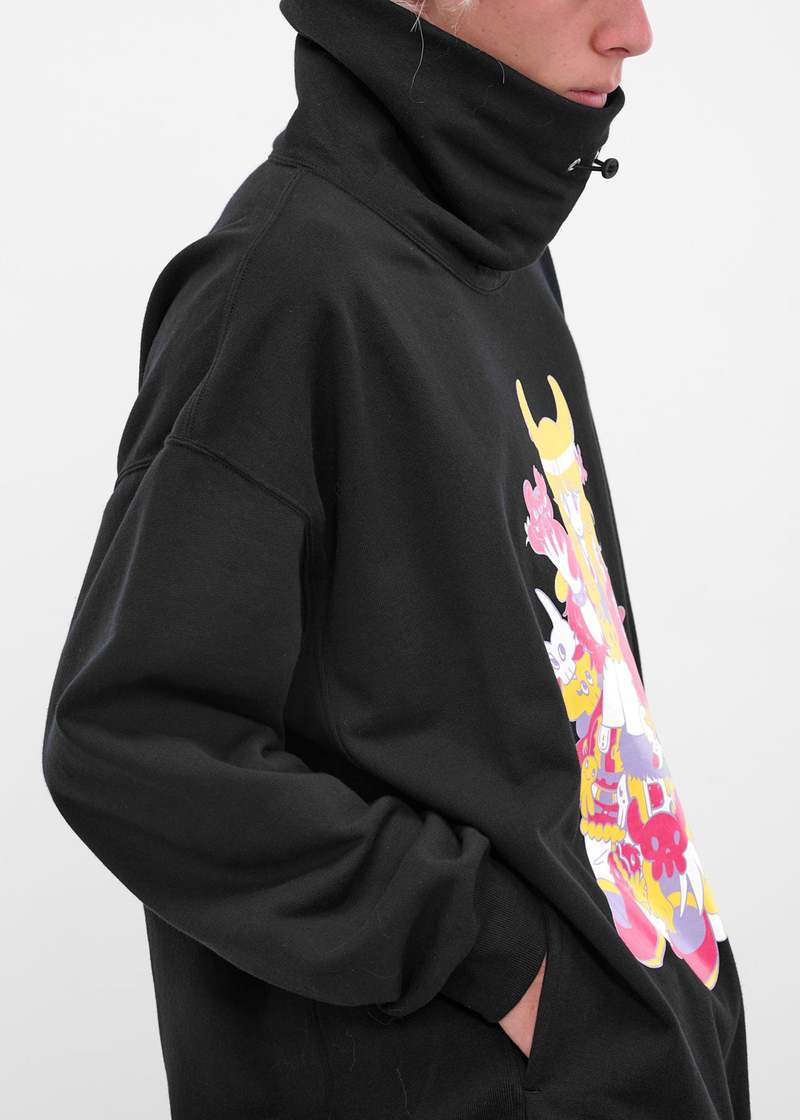 Kidill Punk Girl Raglan Pullover Sweatshirt - Pink