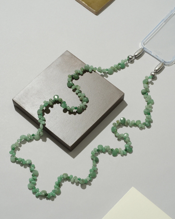 OSSA NEW YORK Faceted Gemstone Crossbody Bag - Aventurine