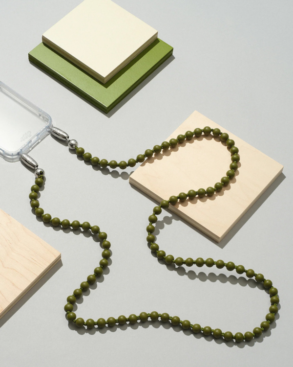 OSSA NEW YORK Wood Crossbody Bag - Olive