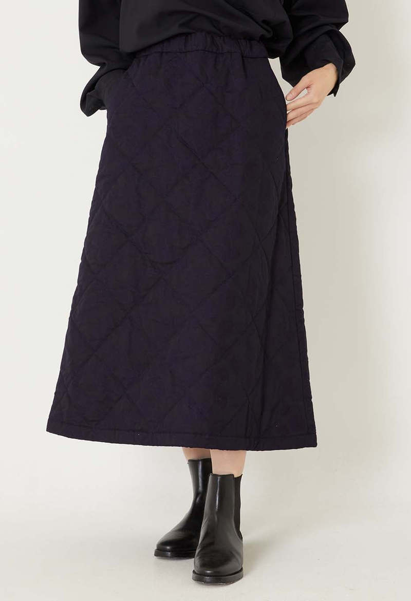 Blue Blue Japan Indigo Tsujigahana Quilted Skirt