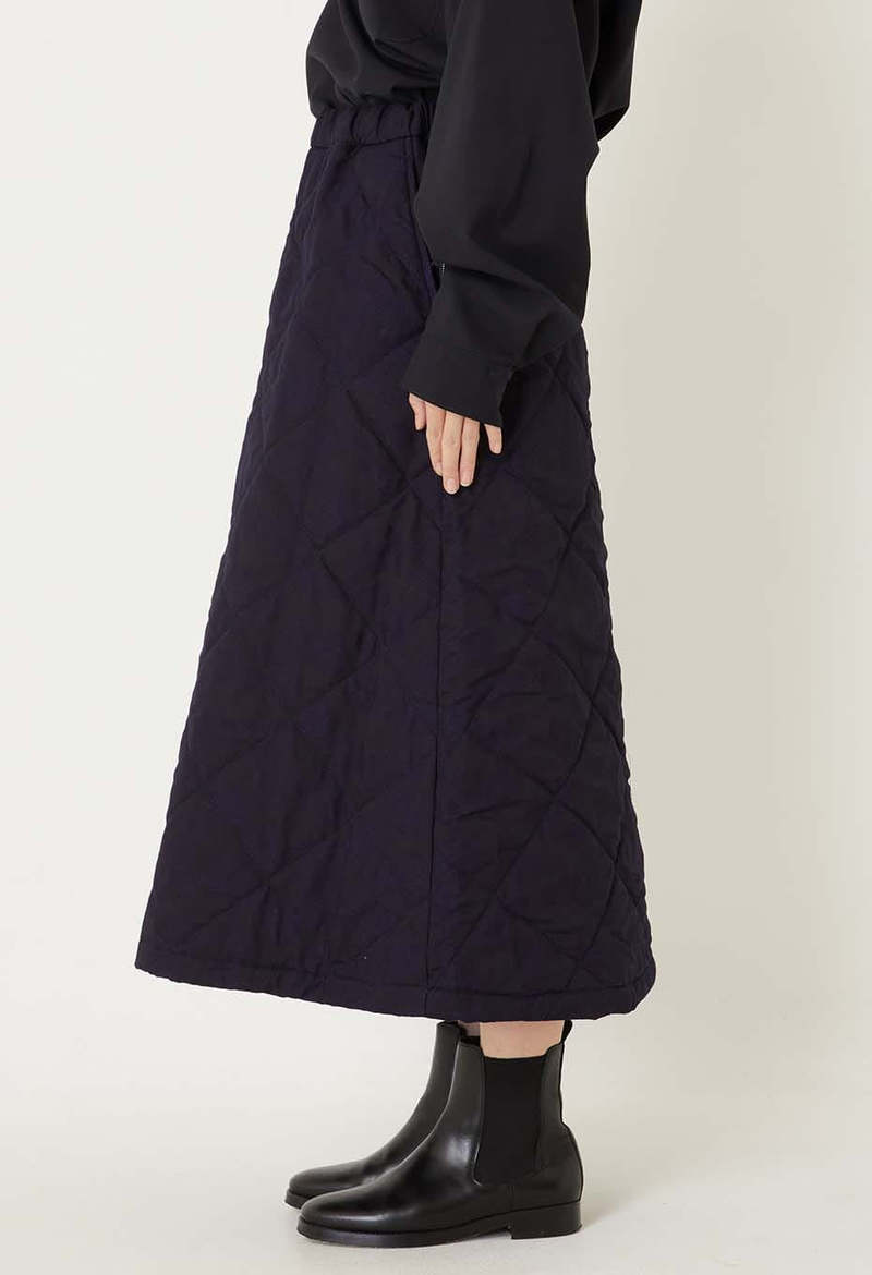 Blue Blue Japan Indigo Tsujigahana Quilted Skirt