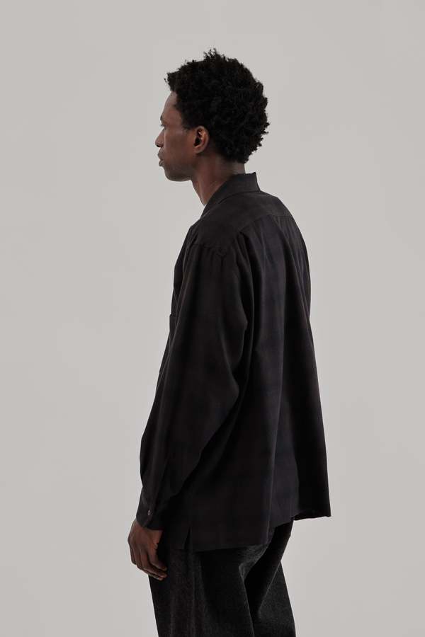 KAPTAIN SUNSHINE Wool Ombre Open Collar Shirt