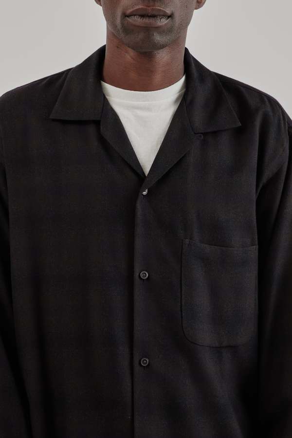 KAPTAIN SUNSHINE Wool Ombre Open Collar Shirt