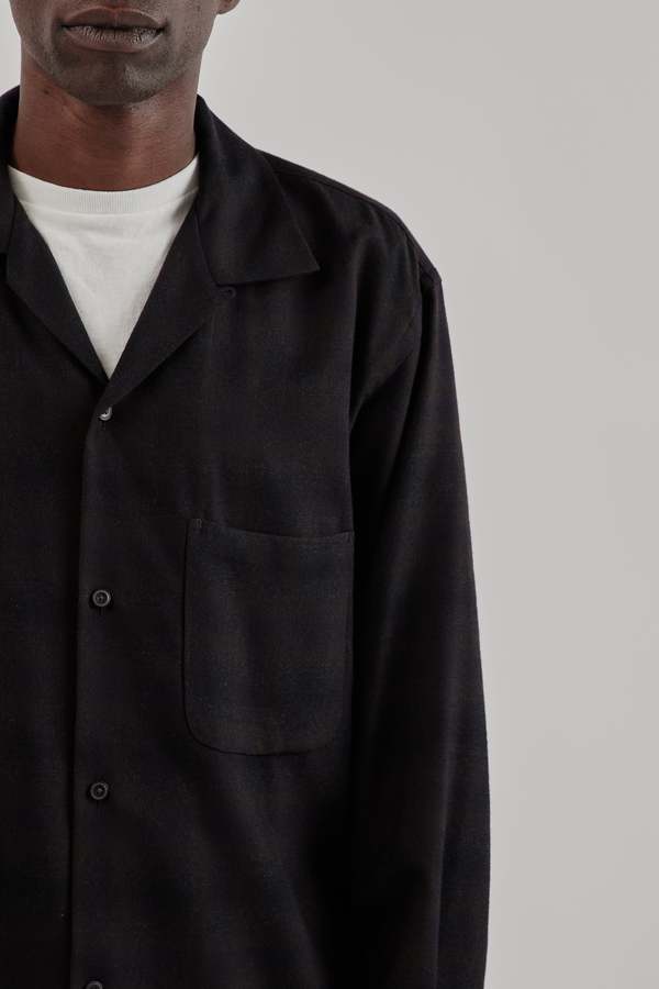 KAPTAIN SUNSHINE Wool Ombre Open Collar Shirt