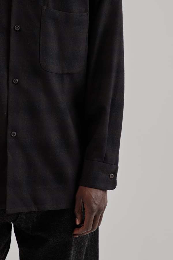 KAPTAIN SUNSHINE Wool Ombre Open Collar Shirt
