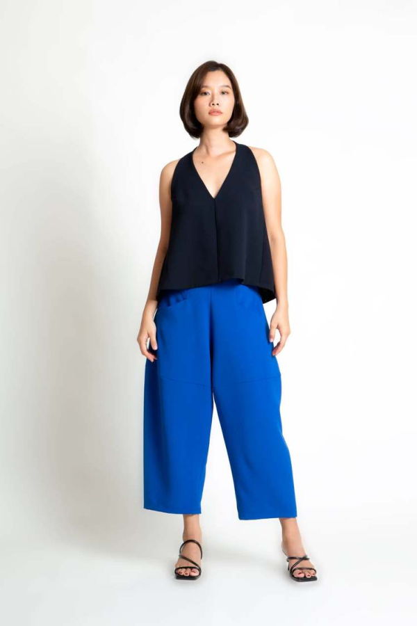 KAAREM Cachuabi Tomato Tapered Billow Pocket Pant - Azure Blue