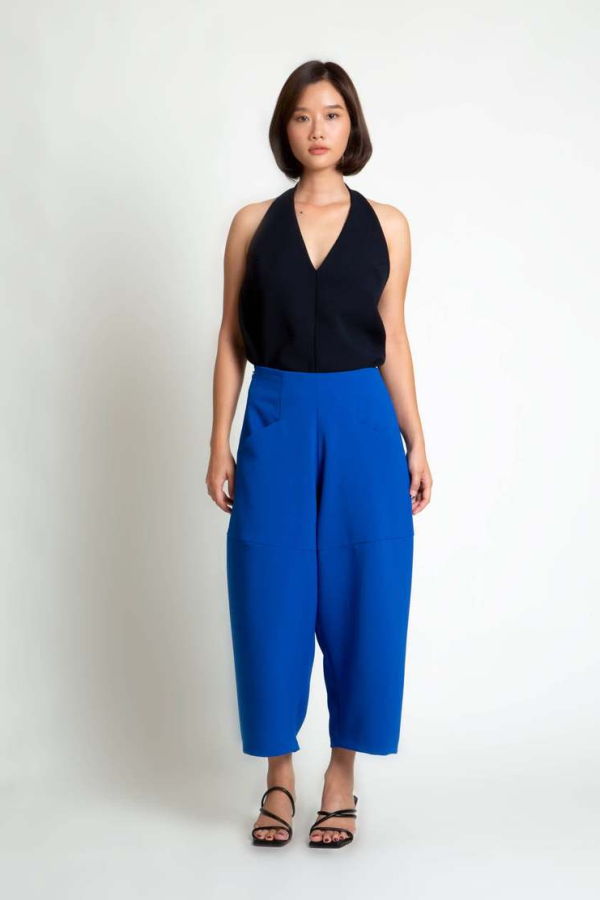KAAREM Cachuabi Tomato Tapered Billow Pocket Pant - Azure Blue