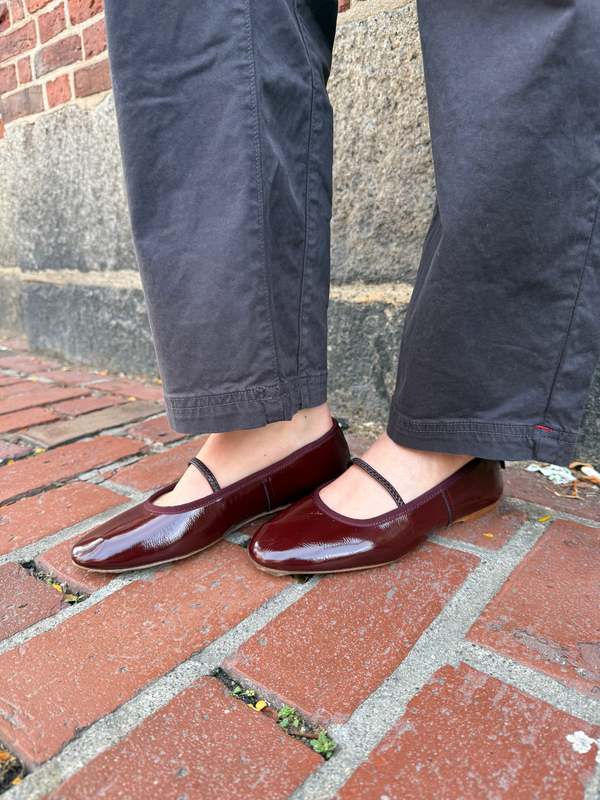 A.P.C. Swan Ballet Flats - Wine | Garmentory