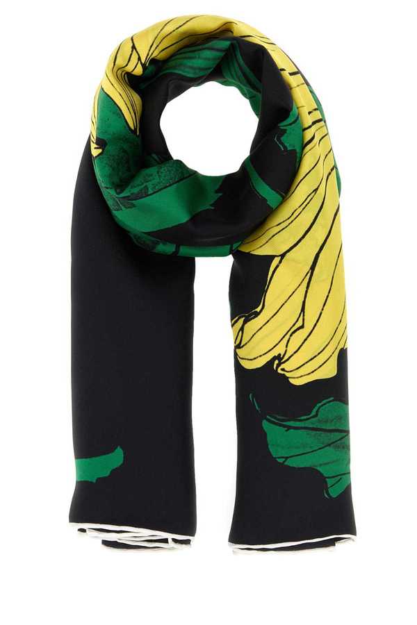 Alexander McQueen Printed Silk Foulard - Blackyellow