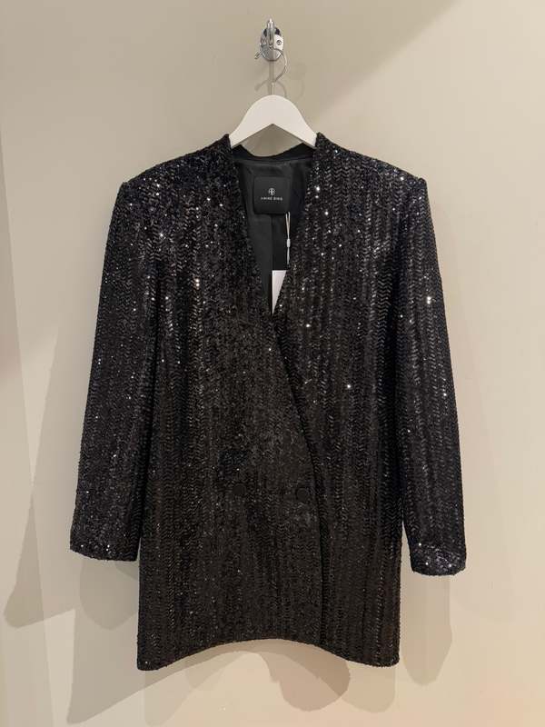 anine bing sequin dress ANINE BING sequin-embellished Mini Dress | Black
