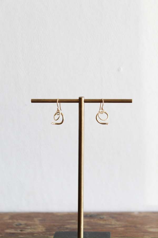 Annette Ferdinandsen 14k Little Serpent Earrings w/Diamond Head Earrings