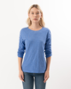 ELLIOTT LAUREN 3/4 Ruched Sleeve Tee - Marine - Thumbnail 1