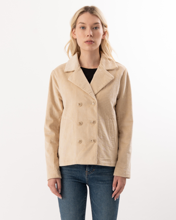 ELLIOTT LAUREN Corduroy Double-Breasted Blazer - Red